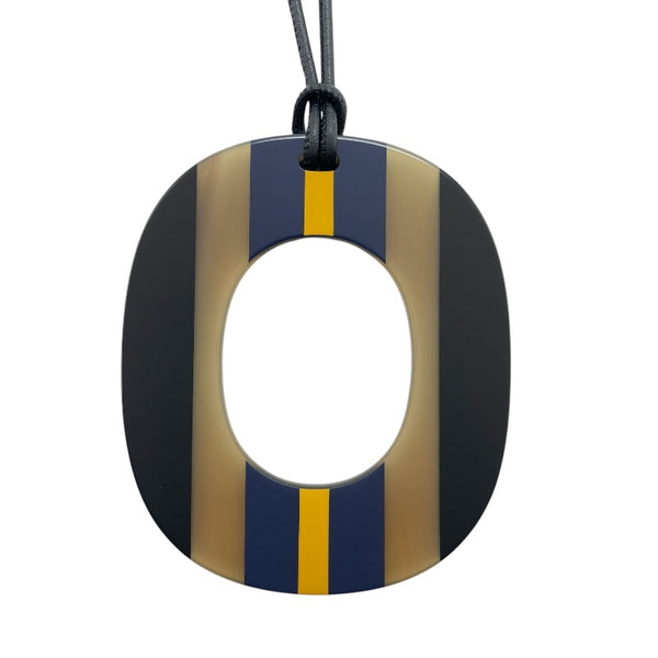 エルメス HERMES イスム・ポップGM ブラックxベージュxブルー バッファローホーン アクセサリー