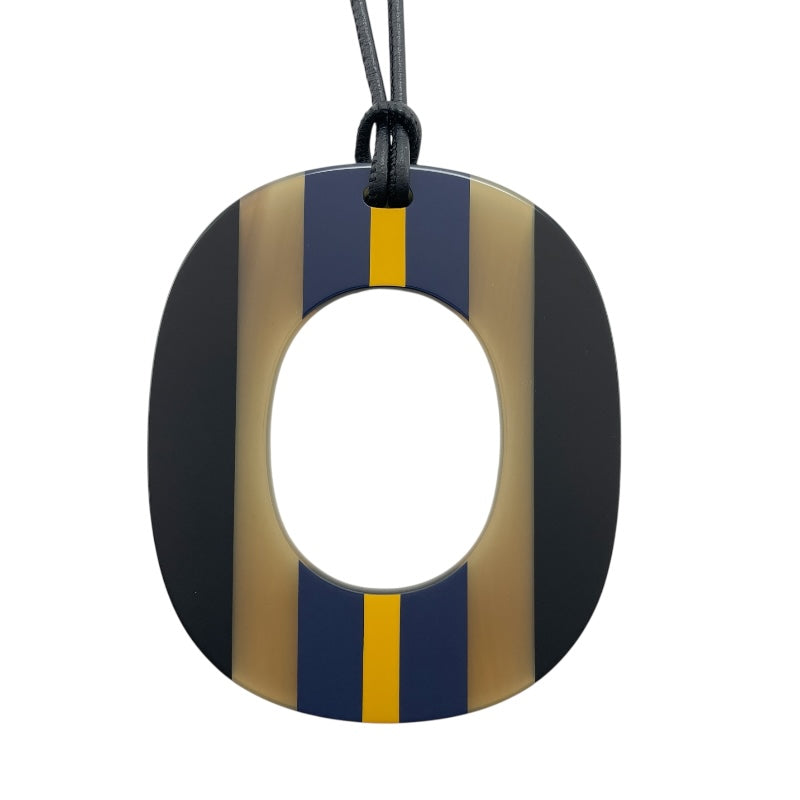 エルメス HERMES イスム・ポップGM ブラックxベージュxブルー バッファローホーン アクセサリー