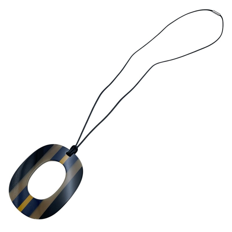 エルメス HERMES イスム・ポップGM ブラックxベージュxブルー バッファローホーン アクセサリー