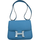 エルメス HERMES コンスタンス3ミニ K刻 セレスト SV金具 エプソン レディース ショルダーバッグ