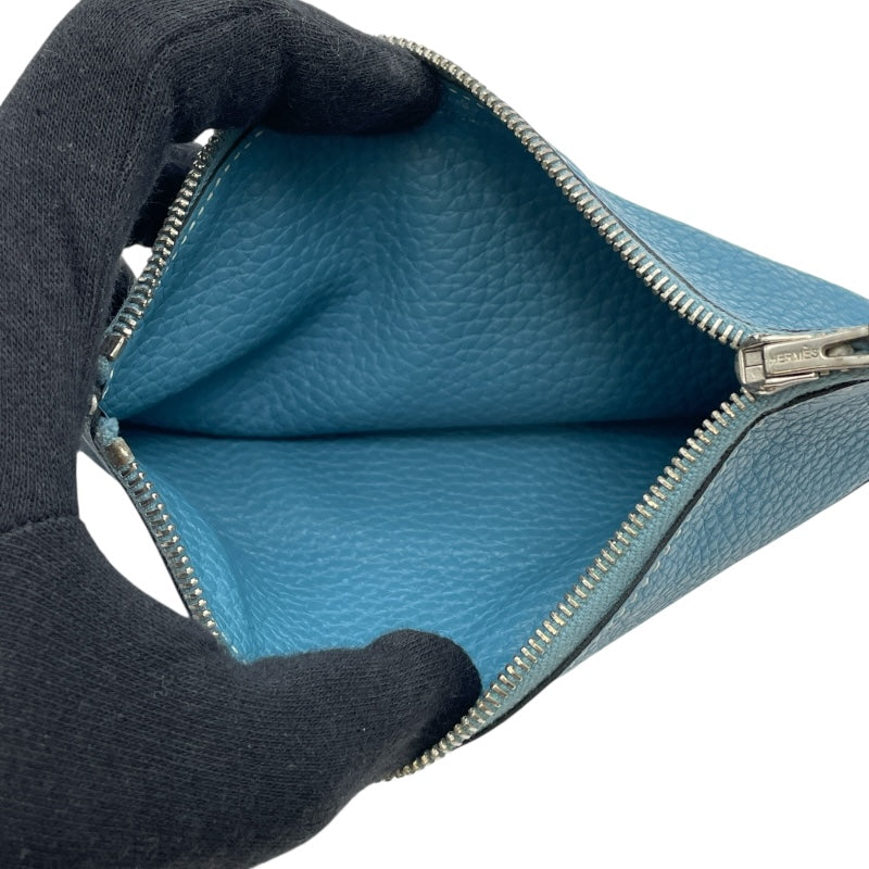 エルメス HERMES ドゴンGM □O刻 ブルージーン SV金具 トゴ ユニセックス 長財布