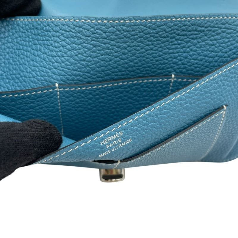 エルメス HERMES ドゴンGM □O刻 ブルージーン SV金具 トゴ ユニセックス 長財布