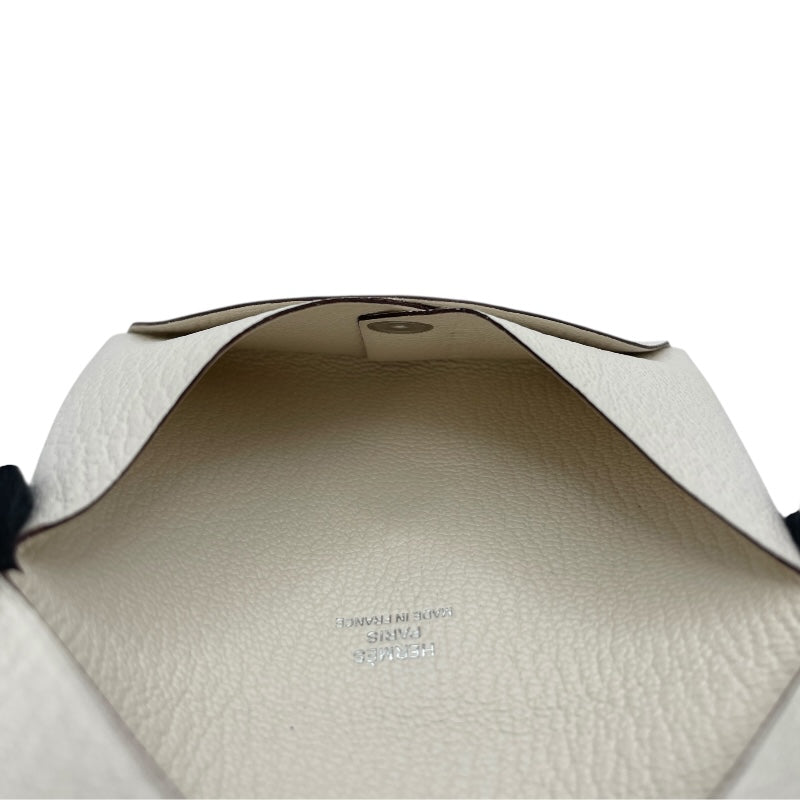 エルメス HERMES カルヴィ W刻 クレ SV金具 シェーブル レディース カードケース