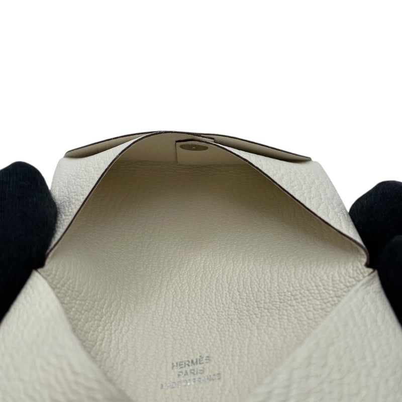 エルメス HERMES カルヴィ W刻 クレ SV金具 シェーブル レディース カードケース