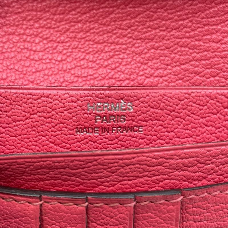 エルメス HERMES ベアンコンパクト A刻 ローズリップスティック SV金具 シェーブル レディース 二つ折り財布