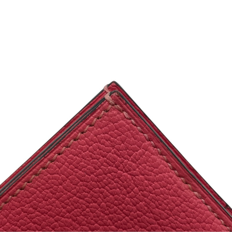 エルメス HERMES ベアンコンパクト A刻 ローズリップスティック SV金具 シェーブル レディース 二つ折り財布