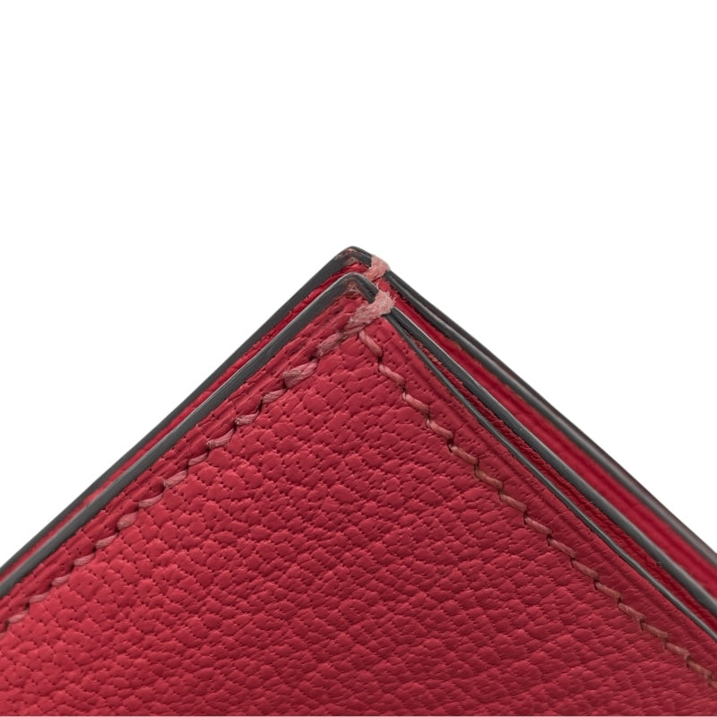エルメス HERMES ベアンコンパクト A刻 ローズリップスティック SV金具 シェーブル レディース 二つ折り財布