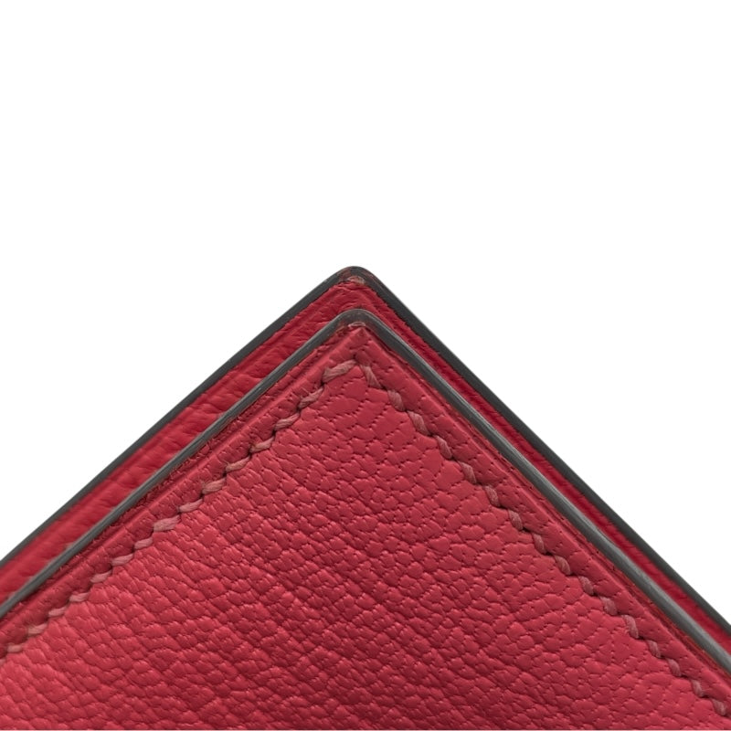 エルメス HERMES ベアンコンパクト A刻 ローズリップスティック SV金具 シェーブル レディース 二つ折り財布