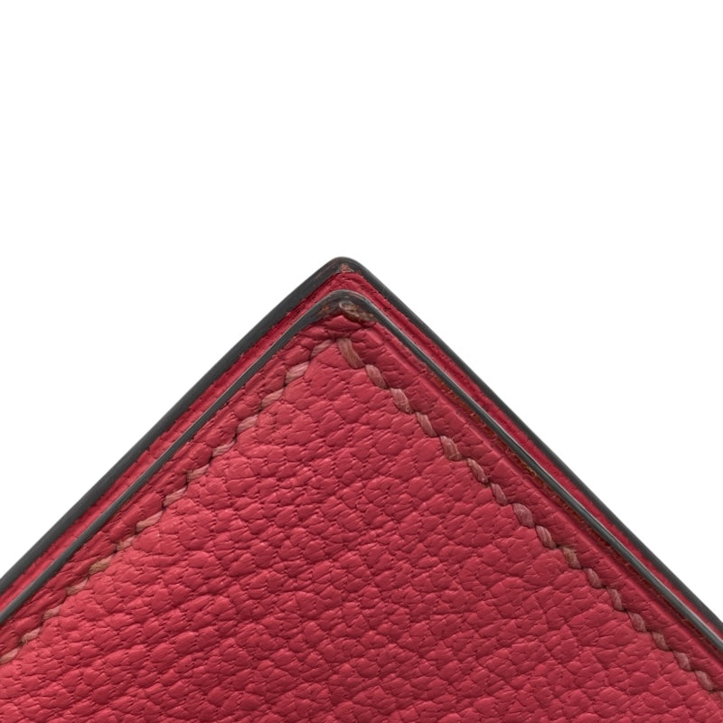 エルメス HERMES ベアンコンパクト A刻 ローズリップスティック SV金具 シェーブル レディース 二つ折り財布