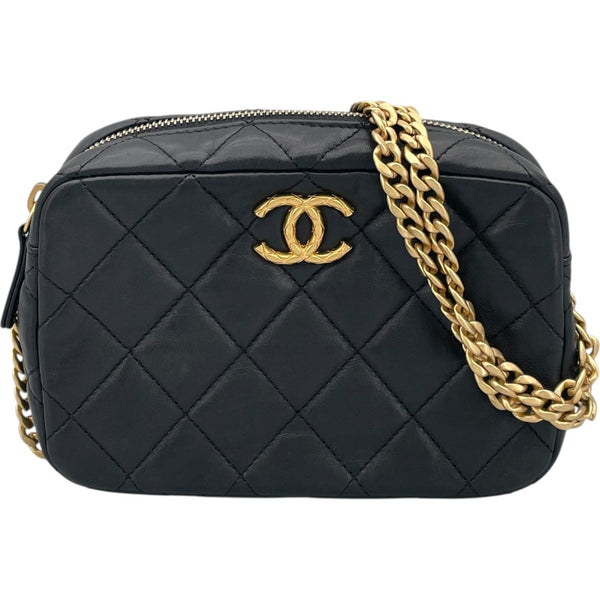 シャネル CHANEL カメラバッグ ブラック GD金具 ラム レディース ショルダーバッグ