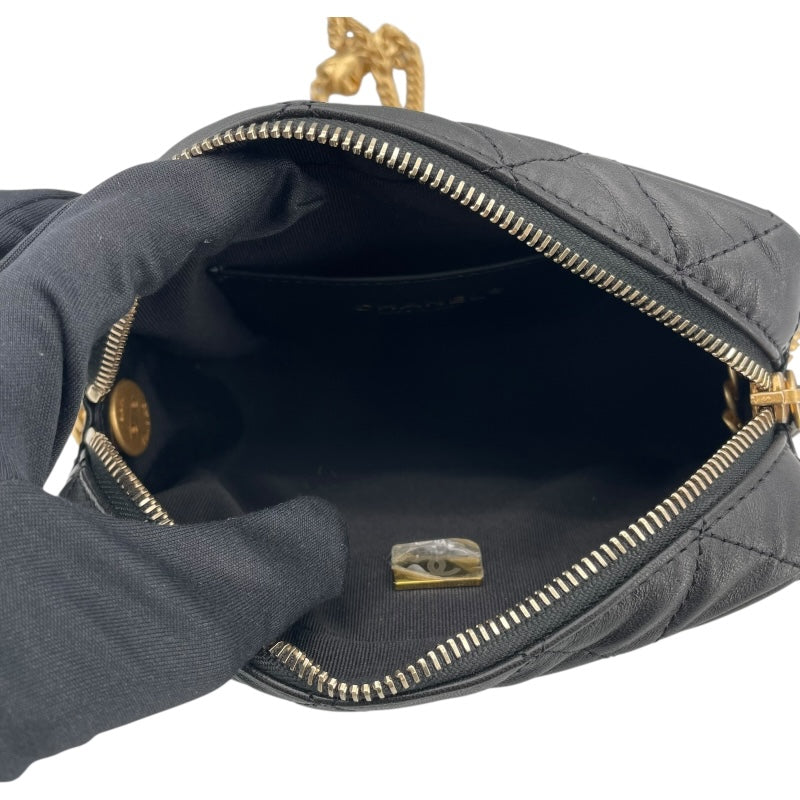 シャネル CHANEL カメラバッグ ブラック GD金具 ラム レディース ショルダーバッグ