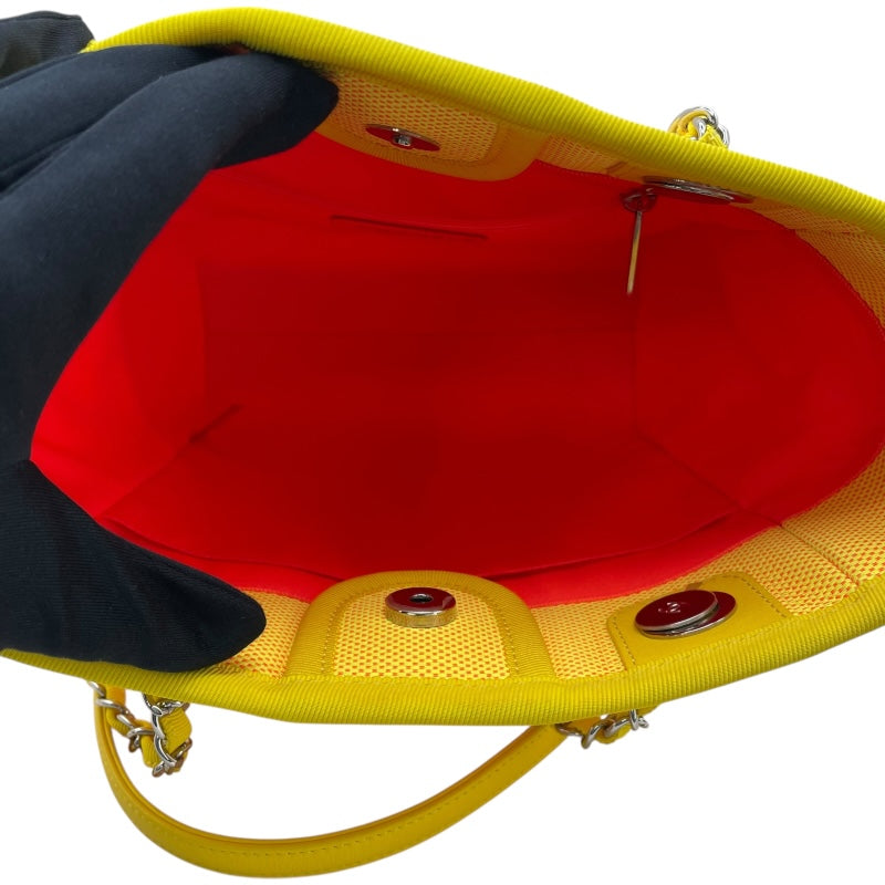 シャネル CHANEL ドーヴィルPM 31番台 イエロー SV金具 キャンバス レディース ショルダーバッグ