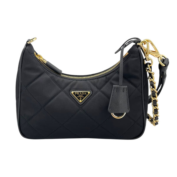 プラダ PRADA Re-Nylon ショルダーバッグ 1BC204 ブラック　GD金具 ナイロン レディース ショルダーバッグ