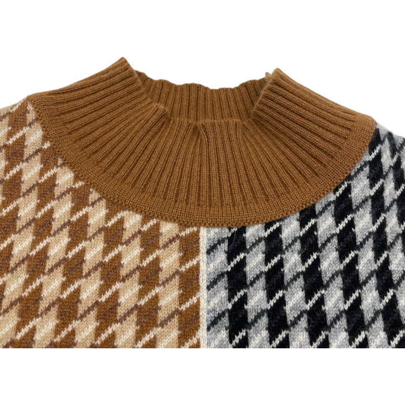 エルメス HERMES カシミヤモックネックセーター ブラウン カシミヤ レディース セーター