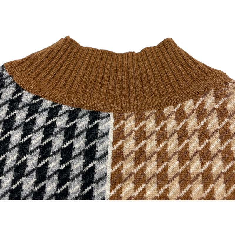 エルメス HERMES カシミヤモックネックセーター ブラウン カシミヤ レディース セーター