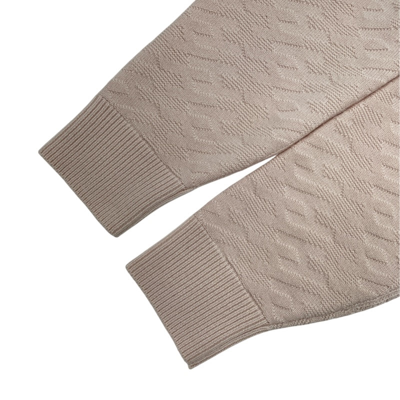 エルメス HERMES ジャガードニットカーディガン 2E2701DE ピンク ウール レディース カーディガン