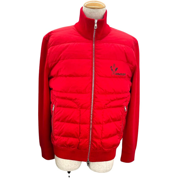 モンクレール MONCLER ニット切替ダウンジャケット C-TIND-19-197 レッド ナイロン メンズ ダウンジャケット