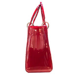 クリスチャン・ディオール Christian Dior レディディオール ミディアム レッド パテント レディース ハンドバッグ