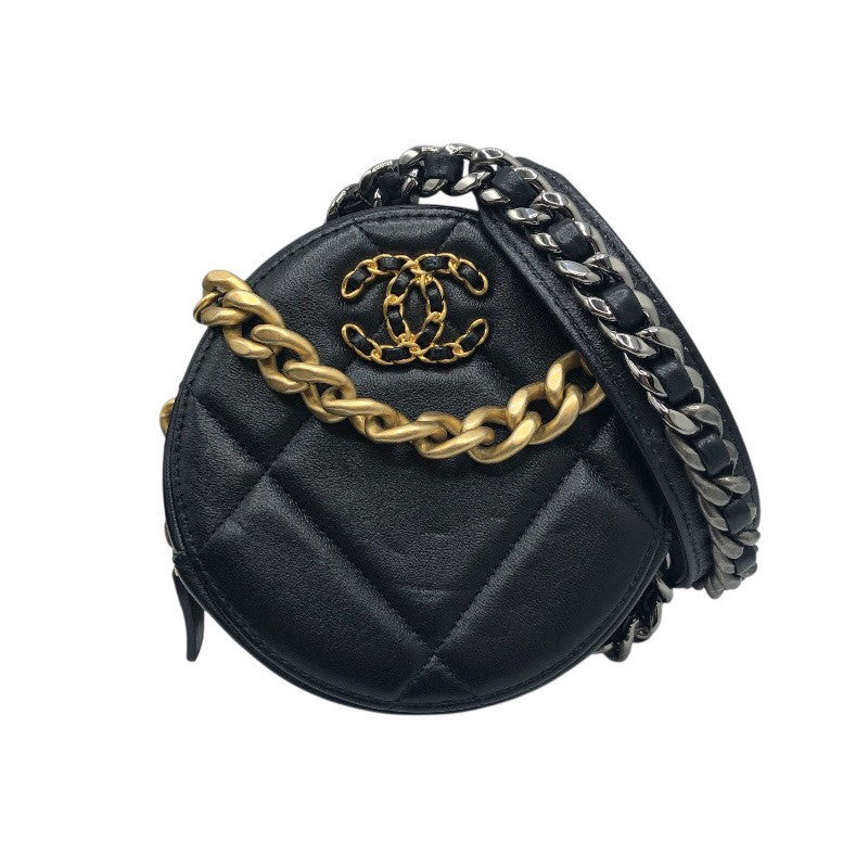 シャネル CHANEL CHANEL19　ラウンドチェーンショルダーバッグ AP0945 ブラック/SV/GD ラム レディース ショルダーバッグ