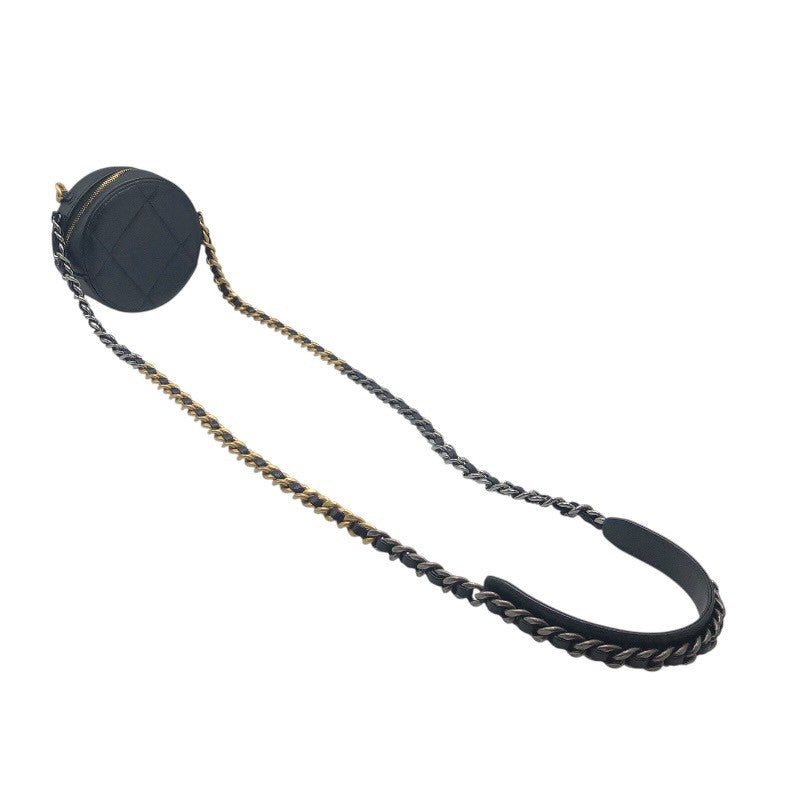 シャネル CHANEL CHANEL19　ラウンドチェーンショルダーバッグ AP0945 ブラック/SV/GD ラム レディース ショルダーバッグ