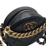 シャネル CHANEL CHANEL19　ラウンドチェーンショルダーバッグ AP0945 ブラック/SV/GD ラム レディース ショルダーバッグ