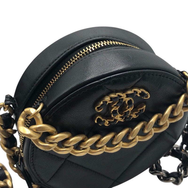 シャネル CHANEL CHANEL19　ラウンドチェーンショルダーバッグ AP0945 ブラック/SV/GD ラム レディース ショルダーバッグ