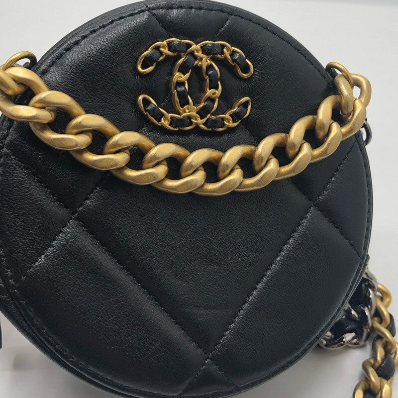 シャネル CHANEL CHANEL19　ラウンドチェーンショルダーバッグ AP0945 ブラック/SV/GD ラム レディース ショルダーバッグ