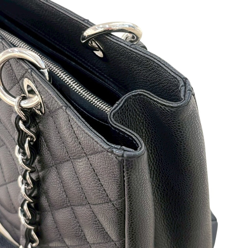 シャネル CHANEL GSTトートバッグ A50995 13番台 ブラック SV金具 キャビアスキン レディース トートバッグ