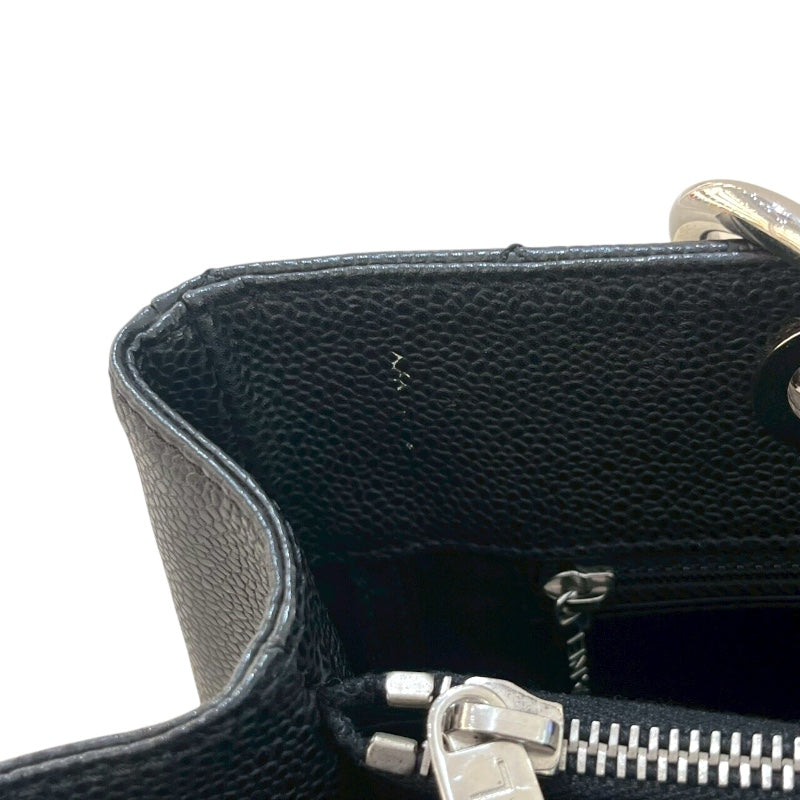 シャネル CHANEL GSTトートバッグ A50995 13番台 ブラック SV金具 キャビアスキン レディース トートバッグ