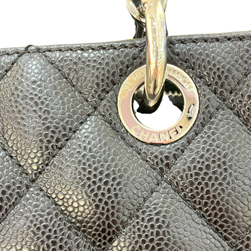 シャネル CHANEL GSTトートバッグ A50995 13番台 ブラック SV金具 キャビアスキン レディース トートバッグ