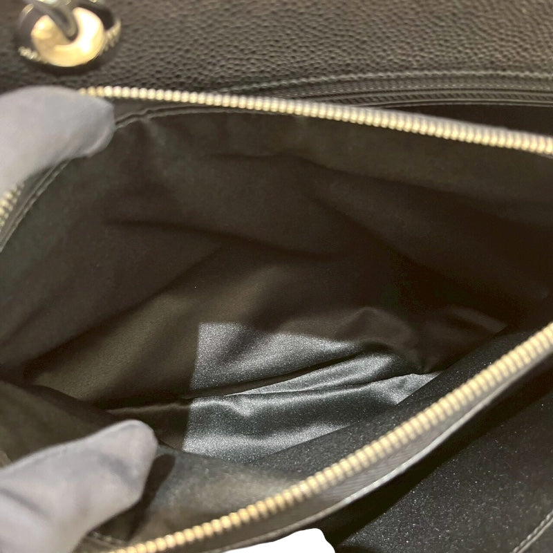 シャネル CHANEL GSTトートバッグ A50995 13番台 ブラック SV金具 キャビアスキン レディース トートバッグ