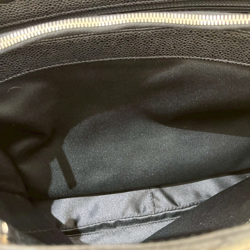 シャネル CHANEL GSTトートバッグ A50995 13番台 ブラック SV金具 キャビアスキン レディース トートバッグ