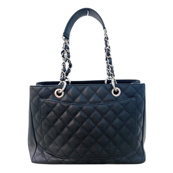 シャネル CHANEL GSTトートバッグ A50995 13番台 ブラック SV金具 キャビアスキン レディース トートバッグ