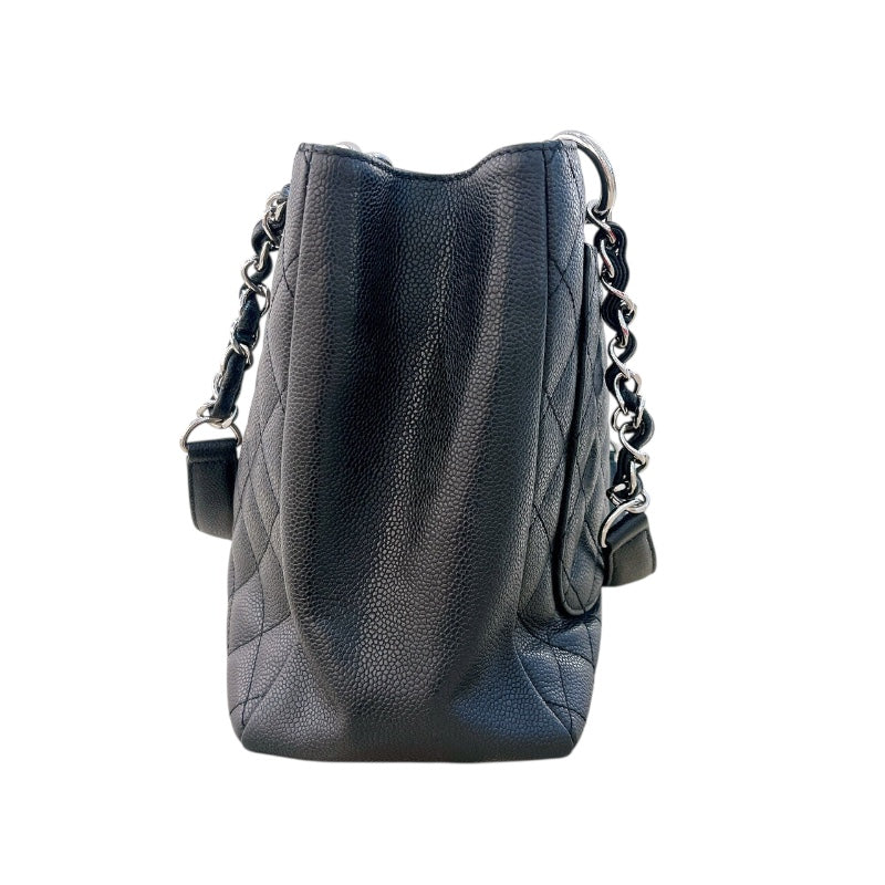シャネル CHANEL GSTトートバッグ A50995 13番台 ブラック SV金具 キャビアスキン レディース トートバッグ