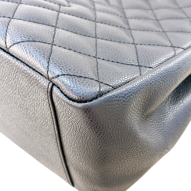シャネル CHANEL GSTトートバッグ A50995 13番台 ブラック SV金具 キャビアスキン レディース トートバッグ