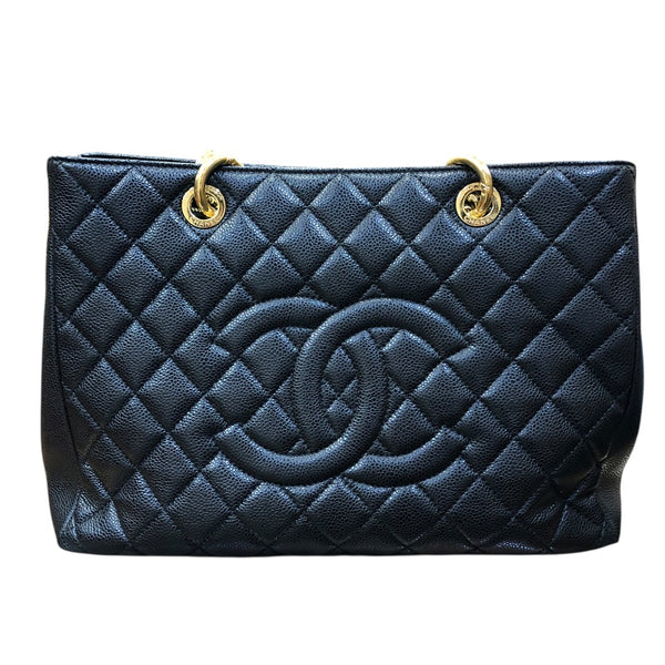 シャネル CHANEL GSTチェーントートバッグ A50995 ブラック/ゴールド金具 マットキャビアスキン レディース ショルダーバッグ