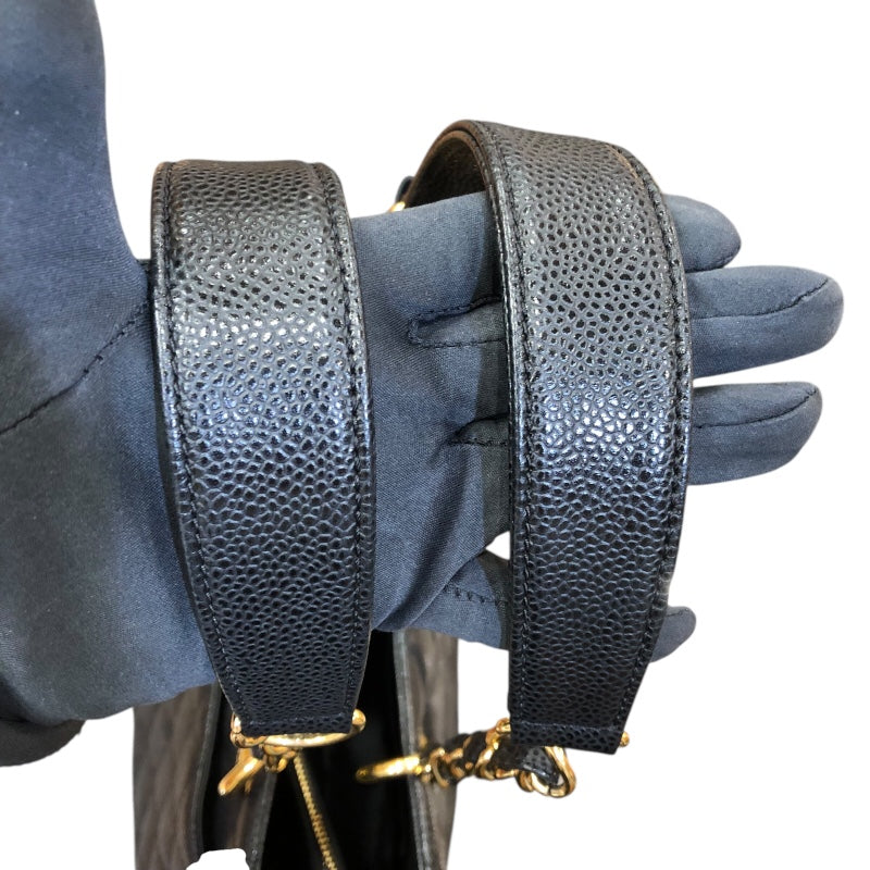 シャネル CHANEL GSTチェーントートバッグ A50995 ブラック/ゴールド金具 マットキャビアスキン レディース ショルダーバッグ