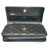 シャネル CHANEL マトラッセチェーンウォレット AP0250 ブラック/GD キャビア レディース ショルダーバッグ