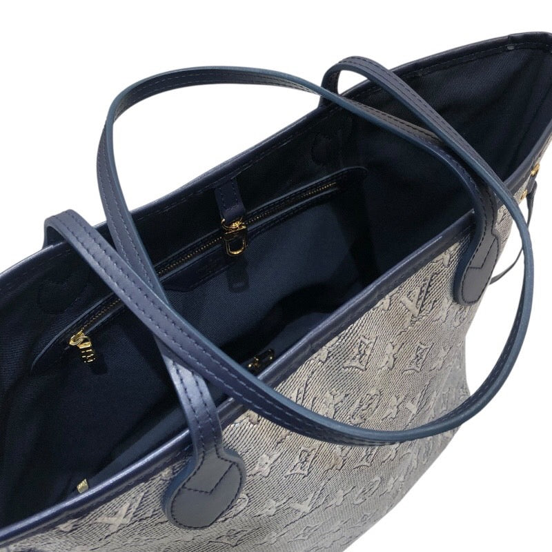 ルイ・ヴィトン LOUIS VUITTON ネヴァーフルMM M22921 ネイビー/シルバー モノグラム　ラミネーテッド・ジャガード ユニセックス ショルダーバッグ