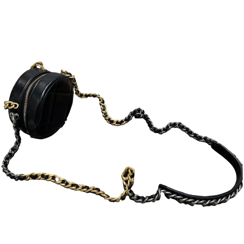 シャネル CHANEL CHANEL19 ラウンドチェーンショルダー AP0945 ブラック SVxGD金具 ラム レディース ショルダーバッグ