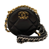 シャネル CHANEL CHANEL19 ラウンドチェーンショルダー AP0945 ブラック SVxGD金具 ラム レディース ショルダーバッグ