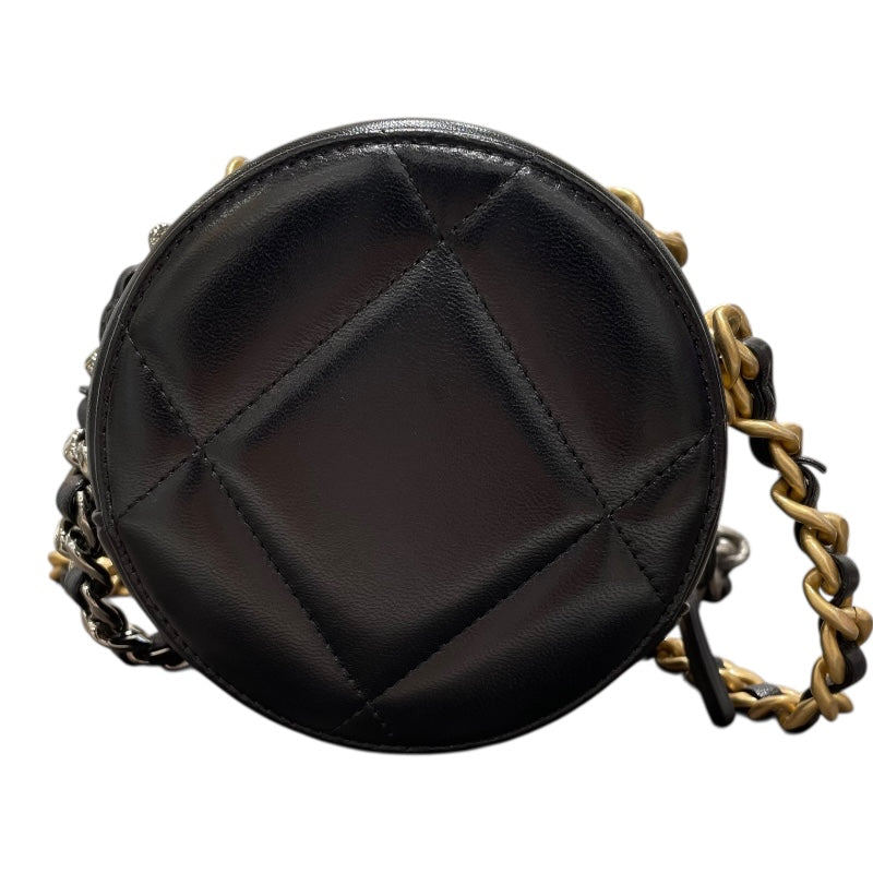 シャネル CHANEL CHANEL19 ラウンドチェーンショルダー AP0945 ブラック SVxGD金具 ラム レディース ショルダーバッグ