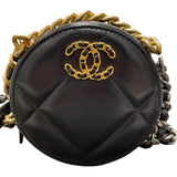 シャネル CHANEL CHANEL19 ラウンドチェーンショルダー AP0945 ブラック SVxGD金具 ラム レディース ショルダーバッグ