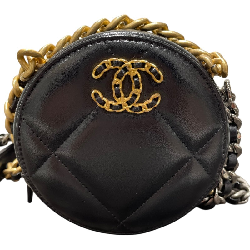 シャネル CHANEL CHANEL19 ラウンドチェーンショルダー AP0945 ブラック SVxGD金具 ラム レディース ショルダーバッグ
