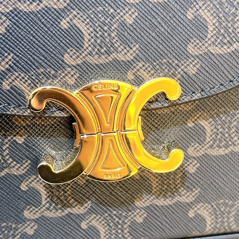 セリーヌ CELINE トリオンフボックスチェーンショルダーバッグ タン トリオンフキャンバス ユニセックス ショルダーバッグ