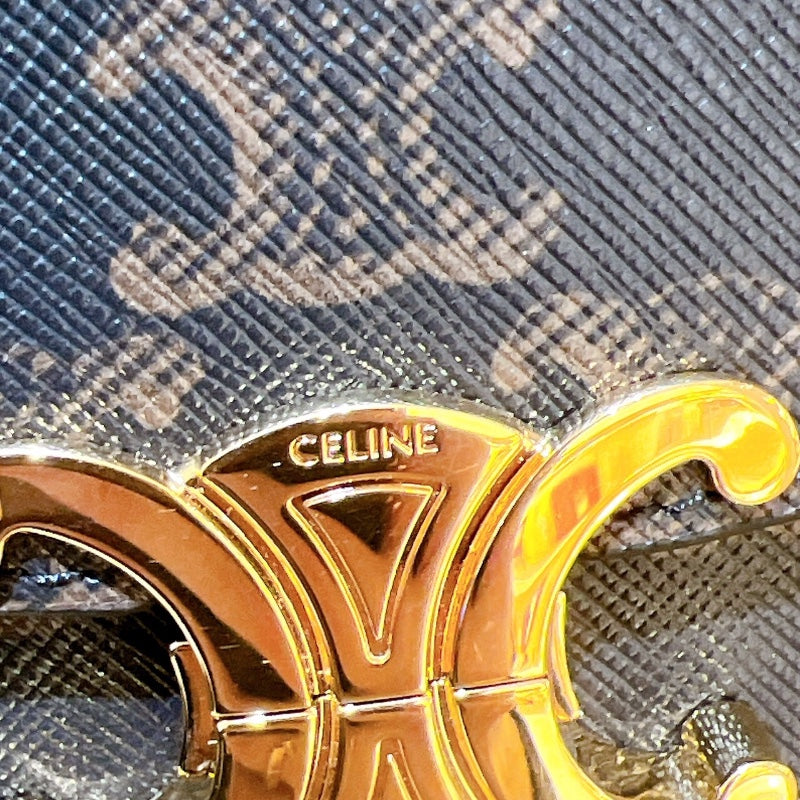 セリーヌ CELINE トリオンフボックスチェーンショルダーバッグ タン トリオンフキャンバス ユニセックス ショルダーバッグ