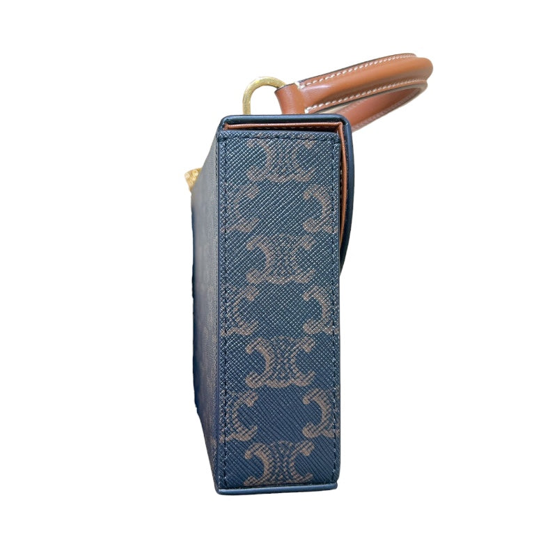 セリーヌ CELINE トリオンフボックスチェーンショルダーバッグ タン トリオンフキャンバス ユニセックス ショルダーバッグ