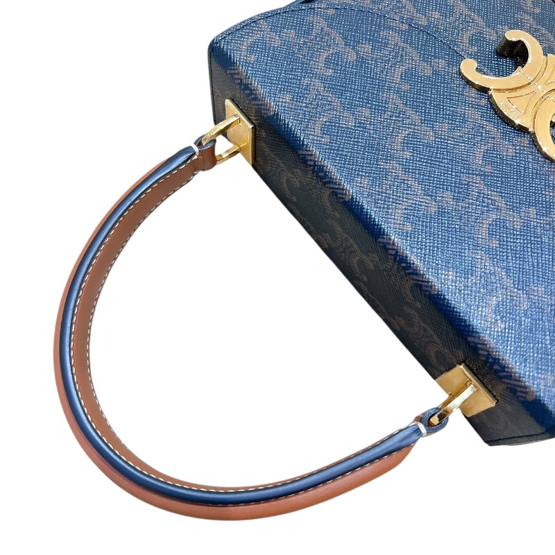 セリーヌ CELINE トリオンフボックスチェーンショルダーバッグ タン トリオンフキャンバス ユニセックス ショルダーバッグ