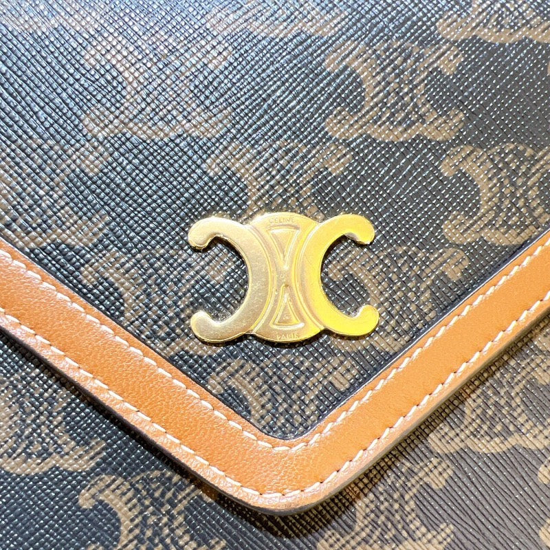 セリーヌ CELINE チェーンウォレットマーゴ 10L462 タン トリオンフキャンバス ユニセックス ショルダーバッグ