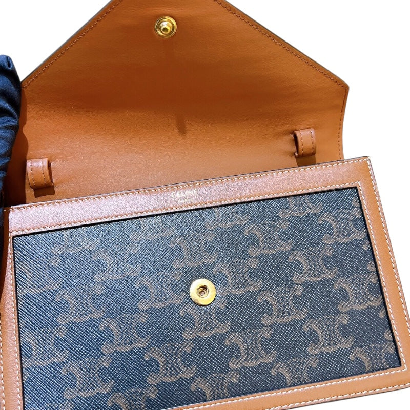 セリーヌ CELINE チェーンウォレットマーゴ 10L462 タン トリオンフキャンバス ユニセックス ショルダーバッグ